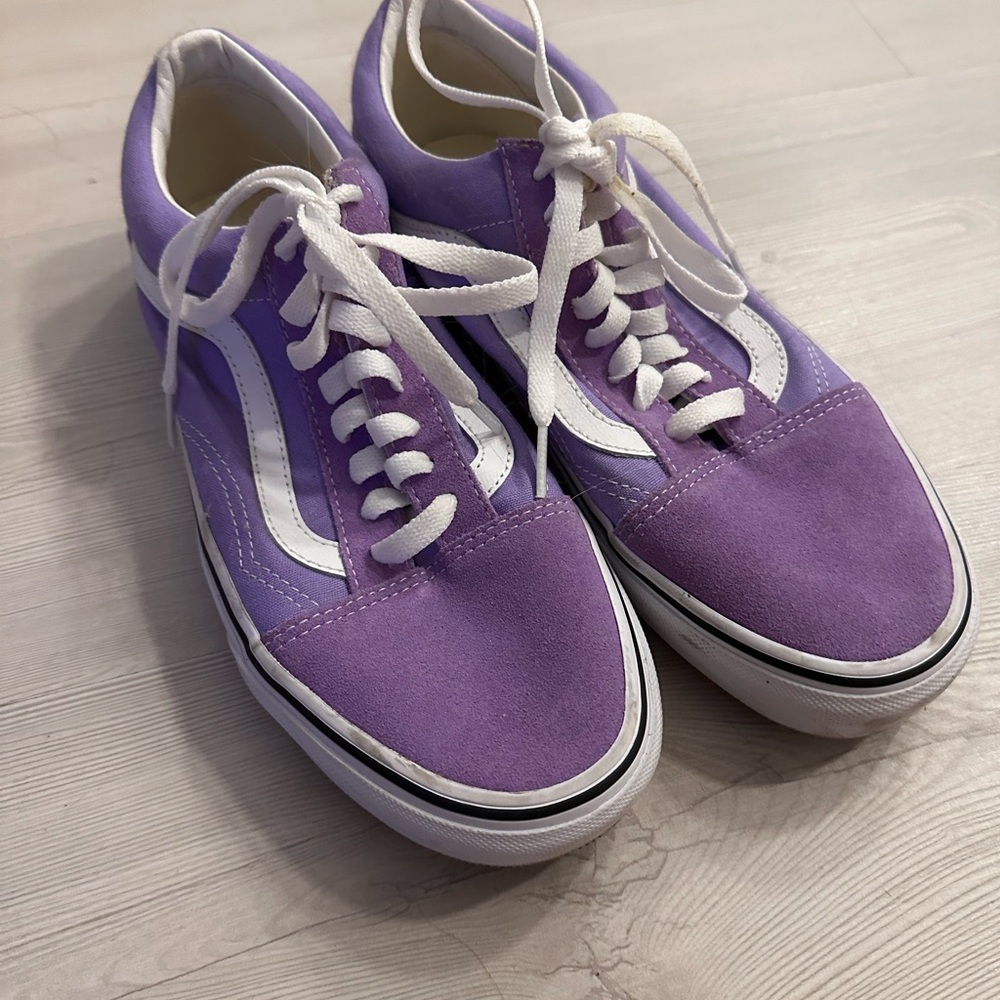 Vans Purple and White Women's Sneakers